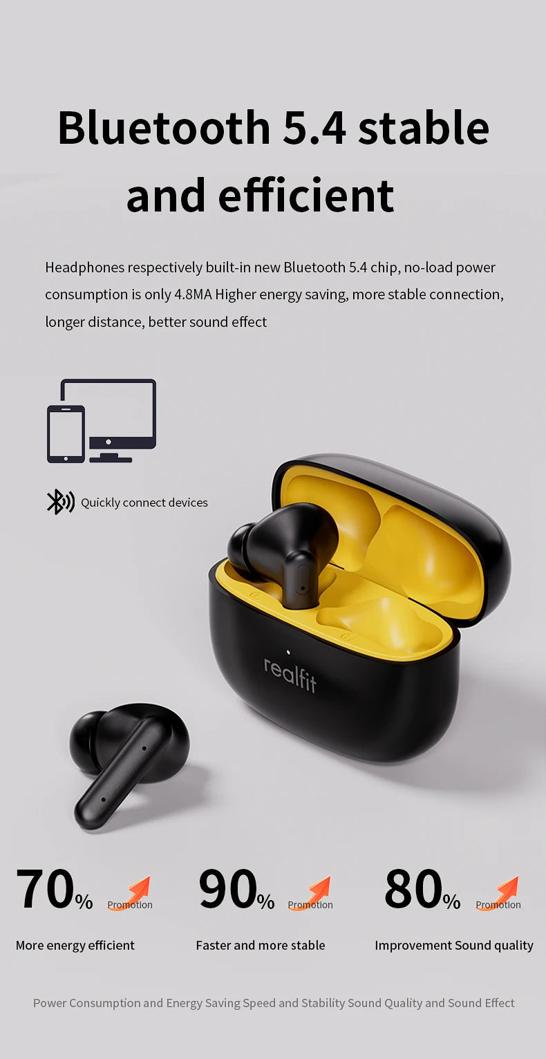 Realfit F3 ANC Active Noise Cancellation Stereo Bluetooth Earphones