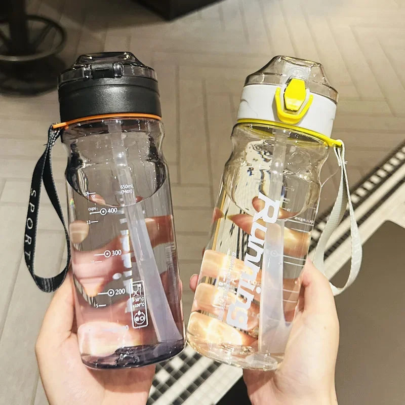 650/750ml Sports Water Bottle with Strap