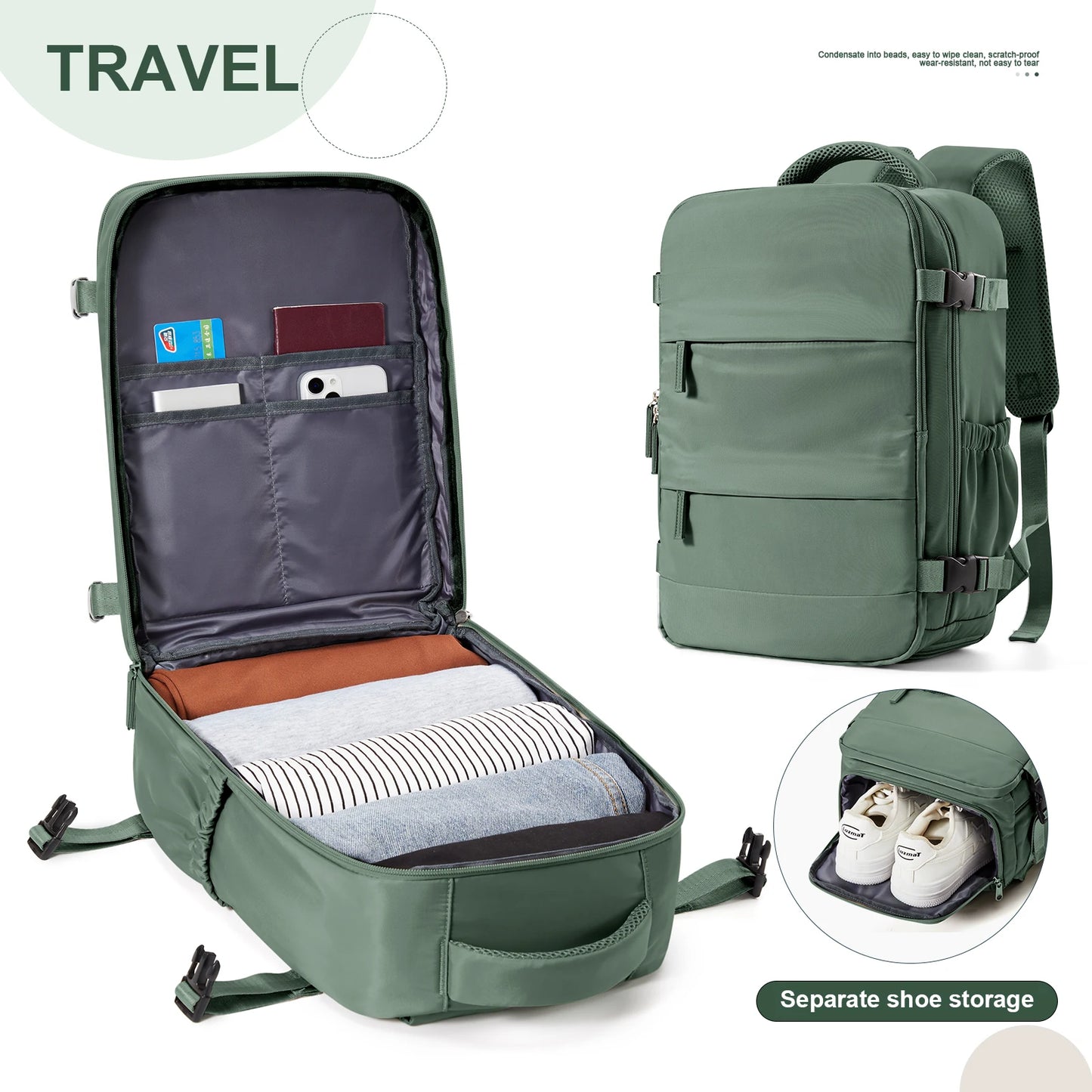 Carry On Size (40x20x25) Backpack, Travel Gym Bag, Under Seat Small Cabin Bag