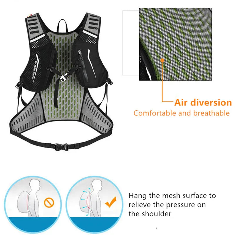 Ultralight 16L Backpack, Hydration Backpack For Running, Hiking, Cycling with 2L or 3L Water Bladder / Bottles (Optional)
