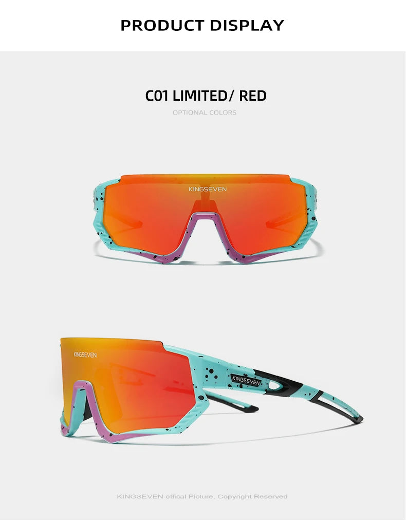 KINGSEVEN Cycling Sunglasses , MTB / Road, UV400 Polarized Eye Protection