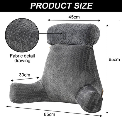 Reading Pillow, Back Support Pillow for Sitting in Bed With Arms, Back Bed Rest Pillow