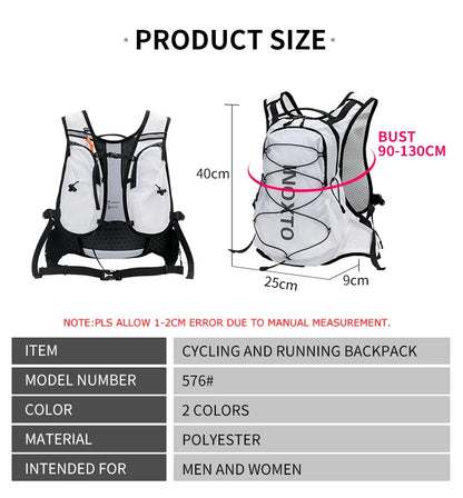 Lightweight Hydration Vest, Backpack for Cycling, Running, Hiking