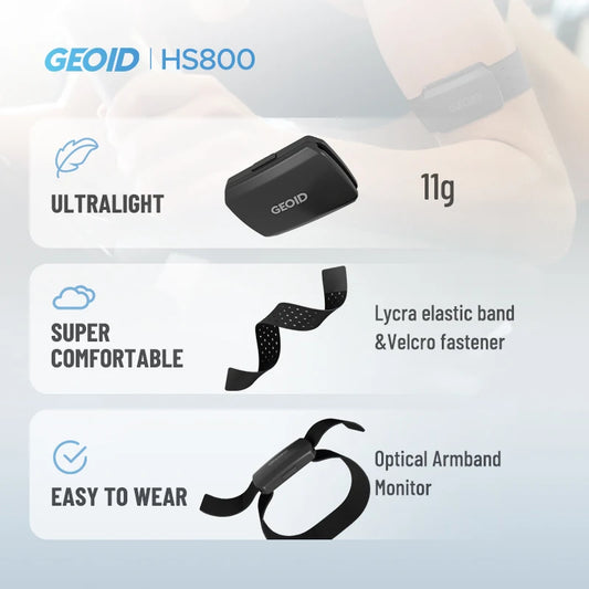 GEOID Armband or Chest Strap Heart Rate Monitor (Compatible With Strava, Garmin, Wahoo)