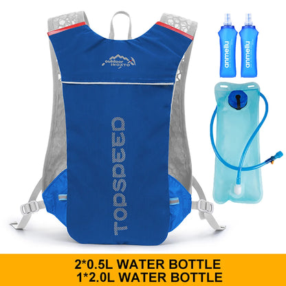 Trail Running 2-5L Ultralight Backpack, Hydration Jogging Vest With Water Bottles 500ML