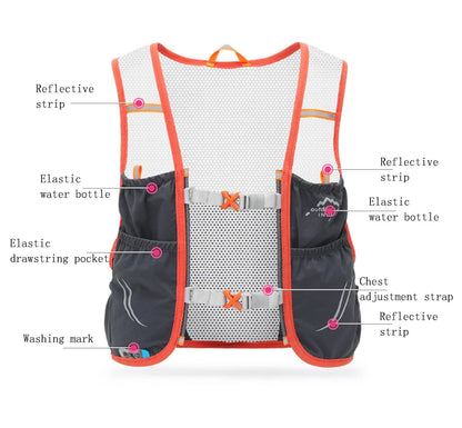 Ultra Lightweight Hydration Vest ,Running Backpack Suitable For Marathon, Hiking, Cycling