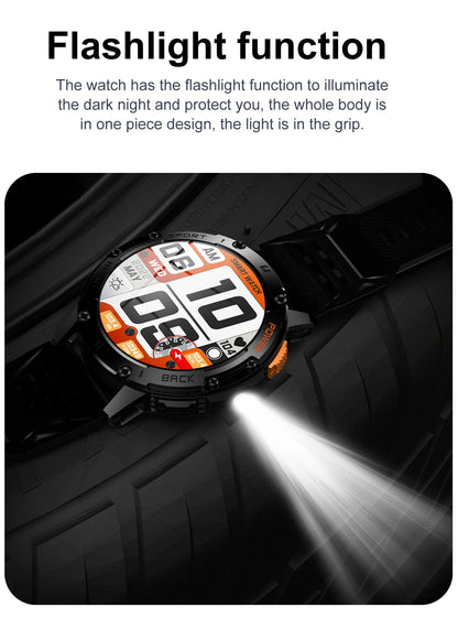 Waterproof Sport Smartwatch With Flashlight