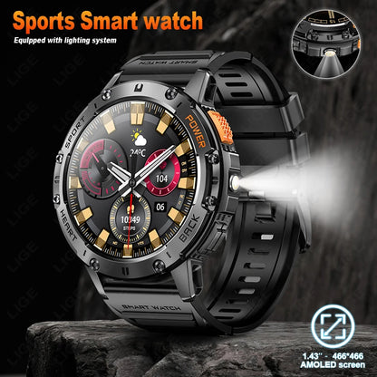 Waterproof Sport Smartwatch With Flashlight