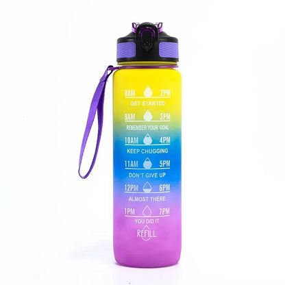 32 Oz Leakproof Water Bottle-Featuring motivational time markers