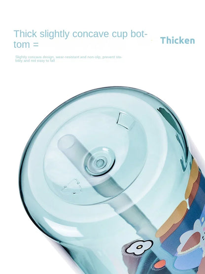 Kids Leakproof Water Bottle Sippy Cup with Straw Cartoon