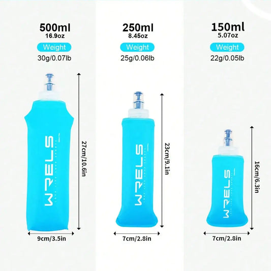 150ml 250ml 500ml Collapsible Silicone Water Bottle / Gel Bottle For Running, Camping, Hiking, Travel