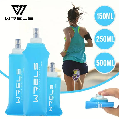 150ml 250ml 500ml Collapsible Silicone Water Bottle / Gel Bottle For Running, Camping, Hiking, Travel