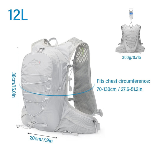 12L Ultra Lightweight Backpack / Hydration Vest For Trail Running, Cycling, Hiking