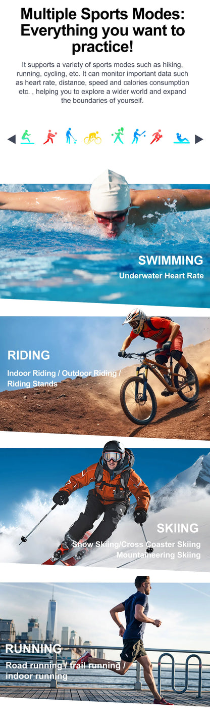 Waterproof Sport Smartwatch With Flashlight