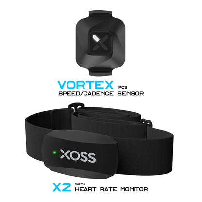 XOSS Vortex Speed + Cadence Sensor + Heart Rate Monitor With Bike Computer Mount For GARMIN