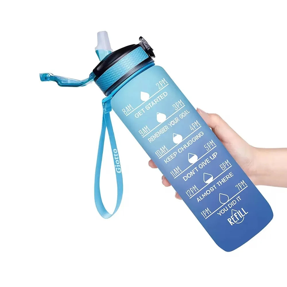 32 Oz Leakproof Water Bottle-Featuring motivational time markers