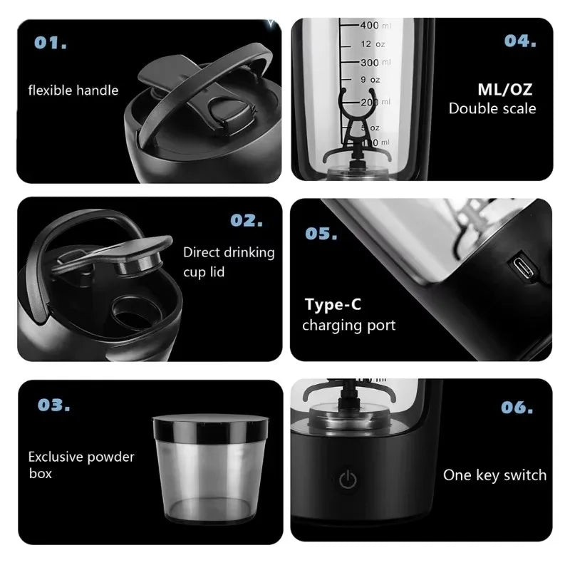 650ML Rechargeable Multifunctional Mini Portable Shaker Cup