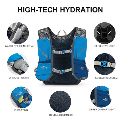 5L Lightweight Hydration Vest, Running Backpack, Suitable for Marathon, Hiking, Cycling