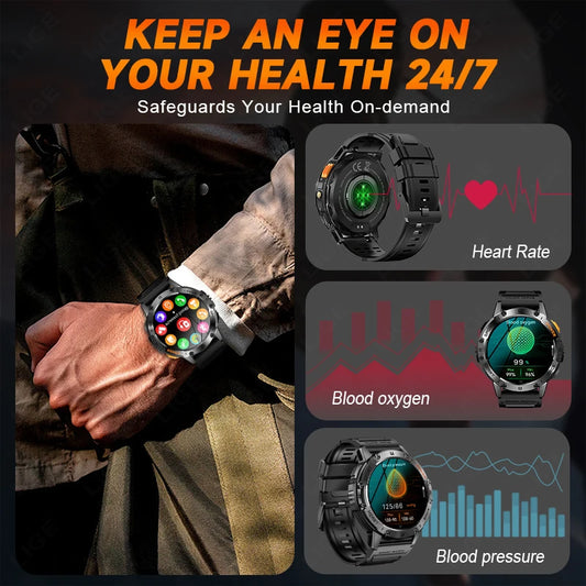 Waterproof Sport Smartwatch With Flashlight