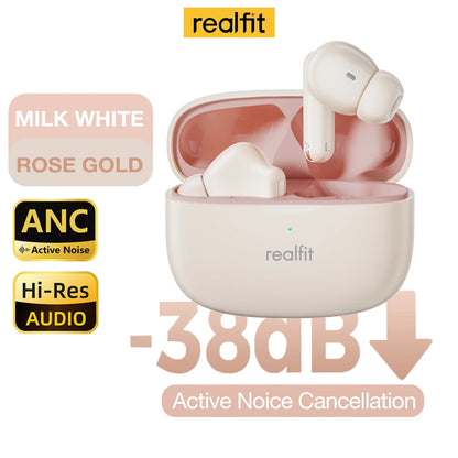 Realfit F3 ANC Active Noise Cancellation  Stereo Bluetooth Earphones
